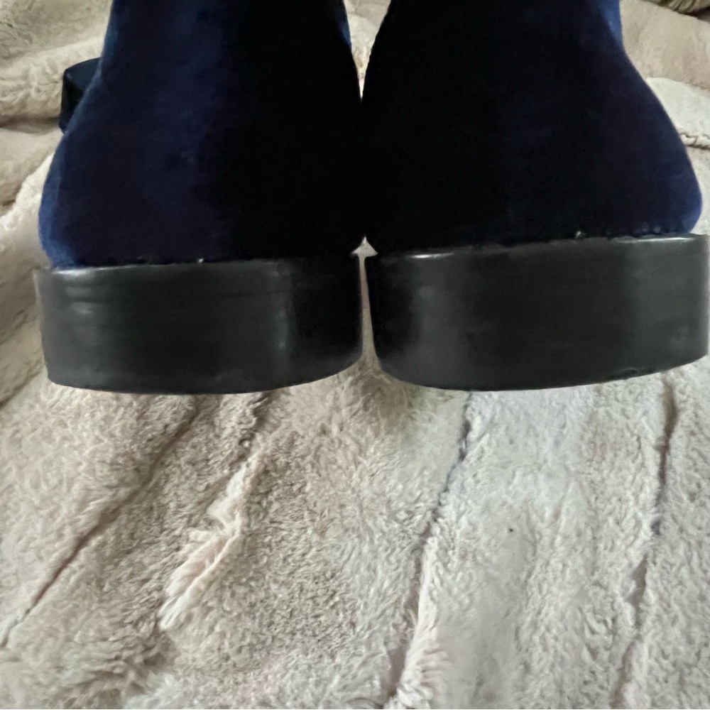 Shellys London Blue Velvet Loafers with Ribbon Laces - 40 - Picture 9 of 10